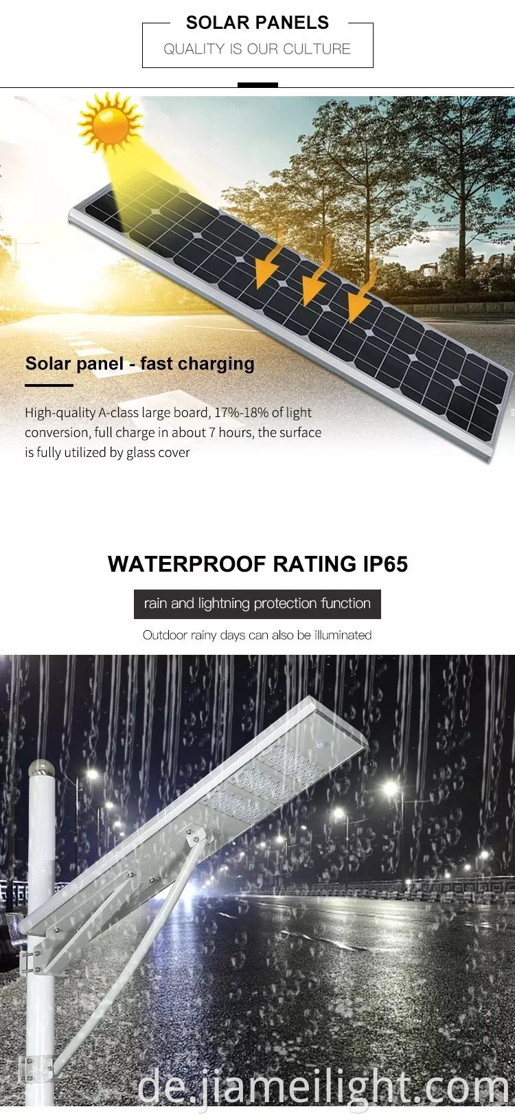 Aluminiumgehäuse Outdoor IP65 wasserdicht 20W 30W 40W 60W 80W alle in einer LED Solar Street Light